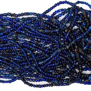 Large Excavated Indo-Pacific Trade Wind Beads in Dark Blue