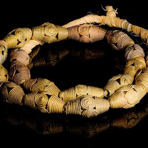 African Brass Bi-cone Metal Beads from Ghana M00334_SC