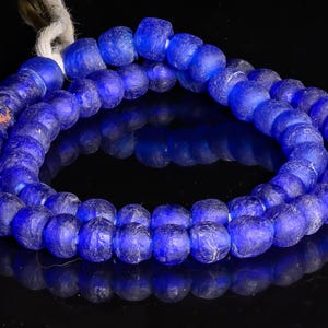 Recycled Glass Beads from Ghana Small Dark Blue M00414