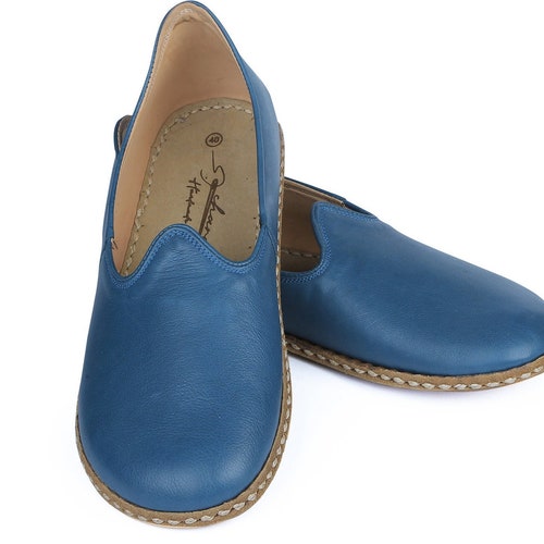 Women's Wide Toe Box Flat Leather Authentic Shoes Comfy Etsy