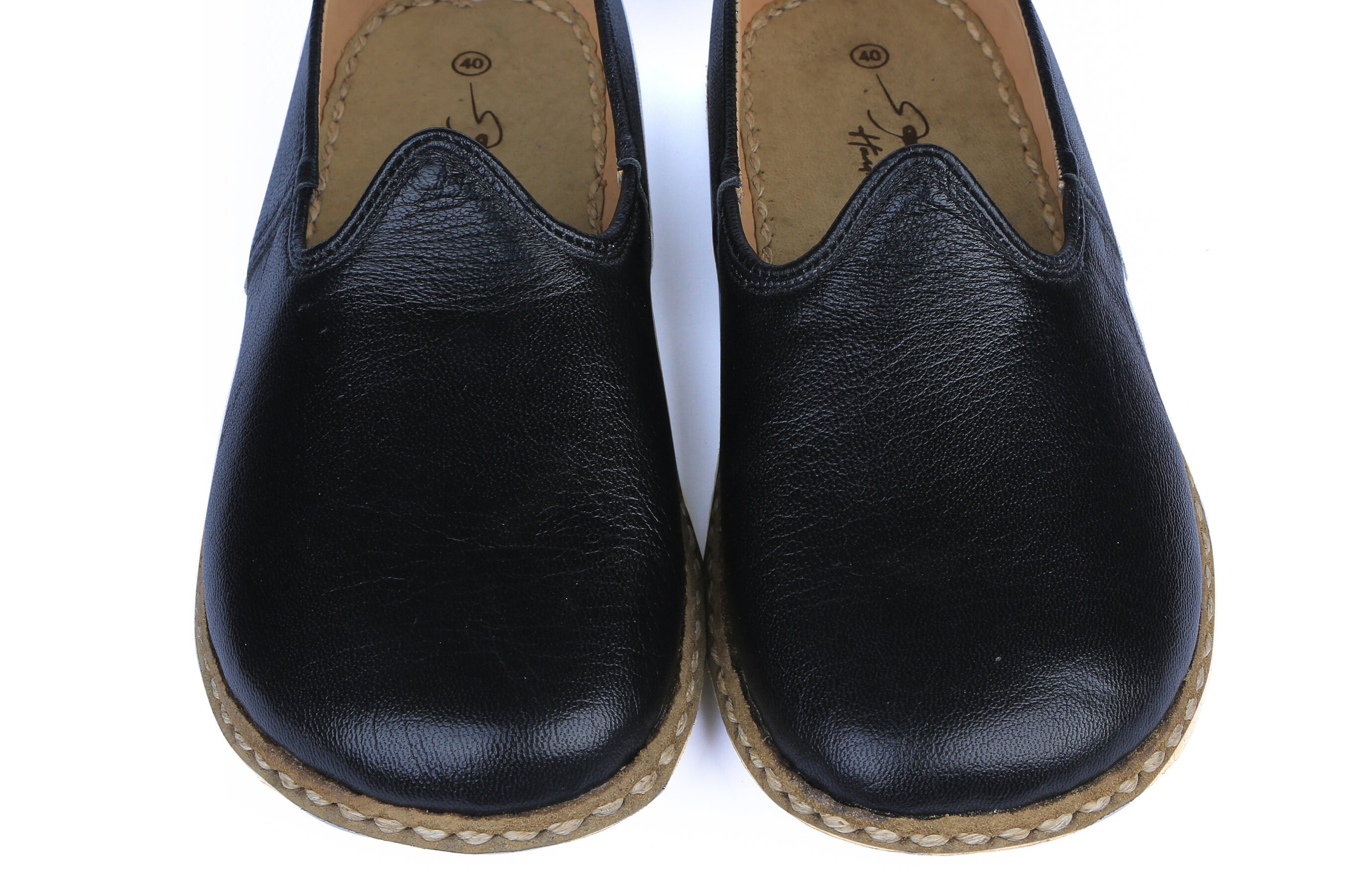 Men's Wide Toe Box Shoes Natural Leather Authentic Comfy Etsy
