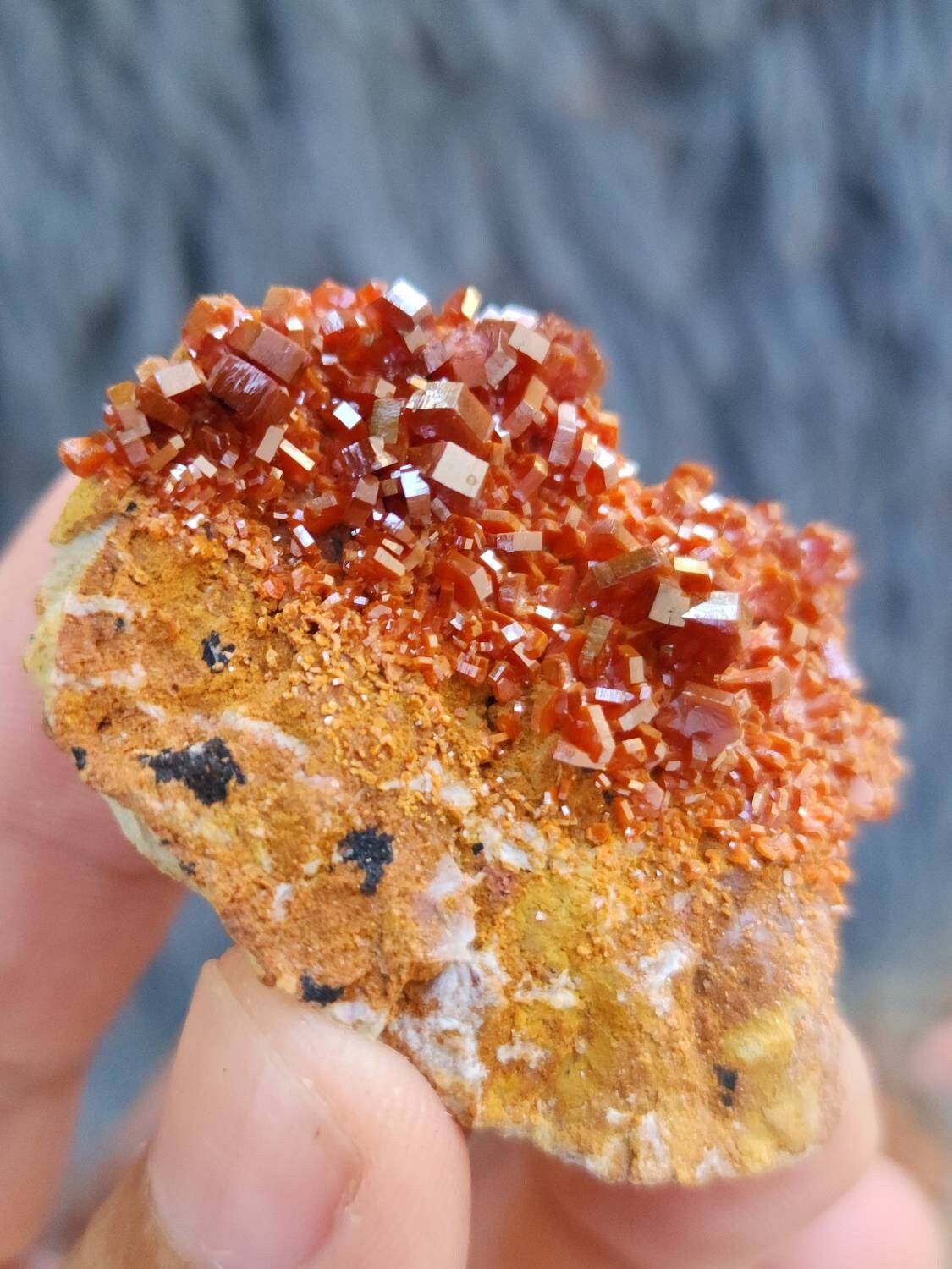 モロッコ産高品質バナジナイト標本、希少鉱物、コレクションアイテム