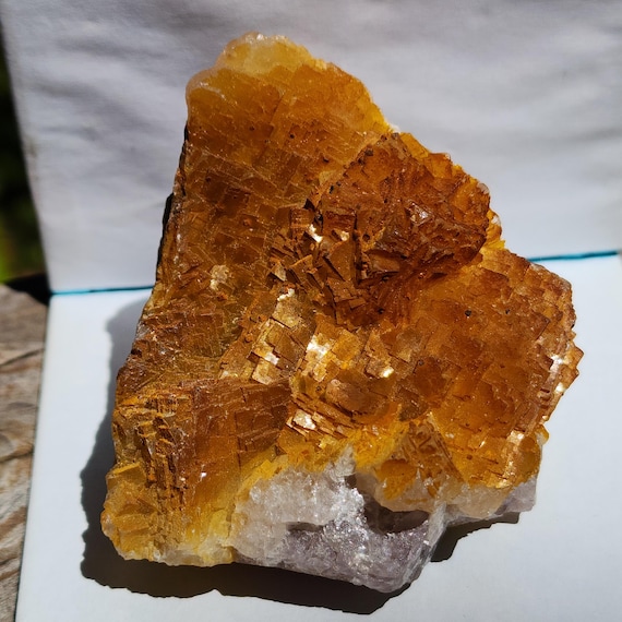 Amazing Iridescent Yellow Fluorite Specimen from Inner Mongolia, Self Stand Specimen Only for Collectors, 7cm, 240gm