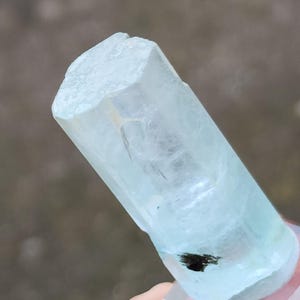 Natural Terminated Aquamarine with Albite and Actinolite from Shigar Valley Pakistan, 5cm, 25gm, US Top Crystals