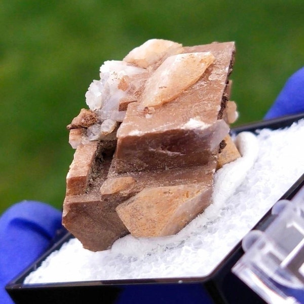 Natural Calcite and Albite from Sonneman Mine, Idaho, USA, Un Treated with Display Box, Rare And Unique, US TOP Crystals