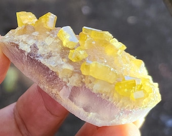 Muestra de fluorita púrpura natural con barita de Hunan, 55 g, muestra estética.