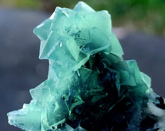 Such a Lovely Green Phantom Fluorite Specimen from Xingjiang. Only for Collectors, 32gm, Aesthetic Specimen