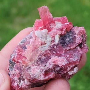 From Old Collection Astonishing Large Red Rhodonite Specimen from Mina Gerais Mine Brazil, 70gm, US TOP Crystals