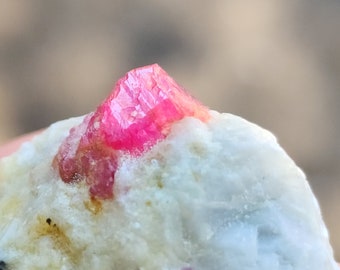 Fluorescent Ruby Specimen from Jagdalik, Pinkish Red Color Untreated Specimen, US TOP Crystals