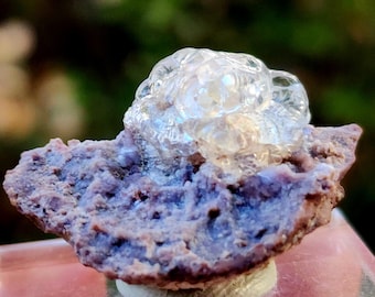 Schönes sprudelndes Hyalit-Opal- Exemplar aus Mexiko, fluoreszierender Kristall unter kurzwelligem UV, Sammlerstück, 36gm, US TOP Kristalle