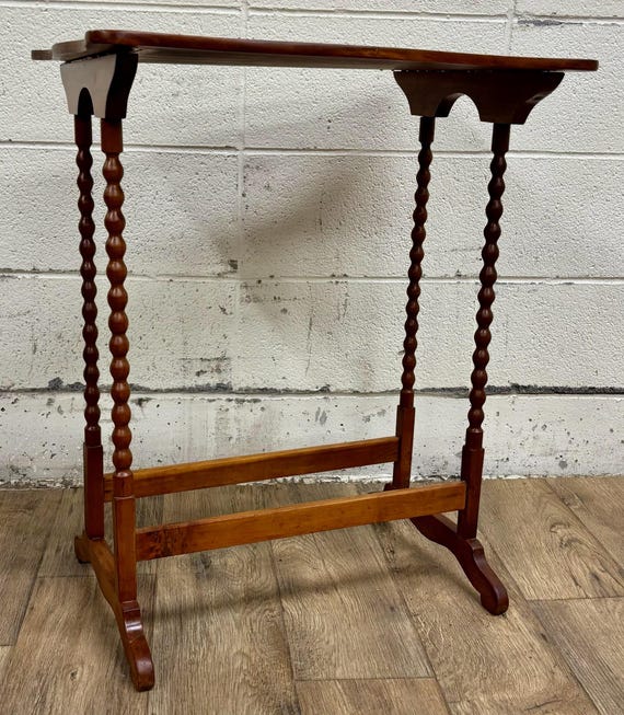 Antique Victorian Spindle Leg Bobbin Leg Side Table - Etsy