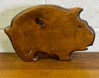 Vintage Carved Pine Pig