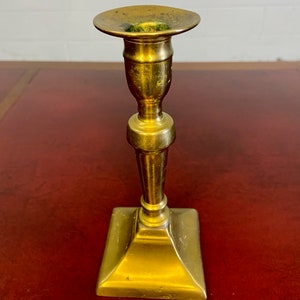 Vintage Brass Candlestick Holder with Rectangular Base