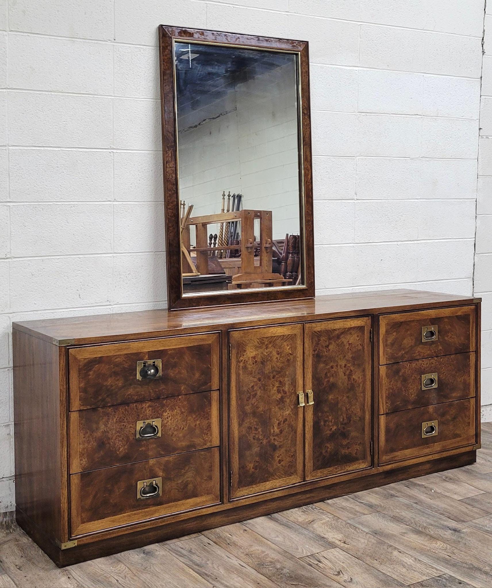 Vintage Mid Century Hickory Mfg Co Campaign Style Lowboy Dresser