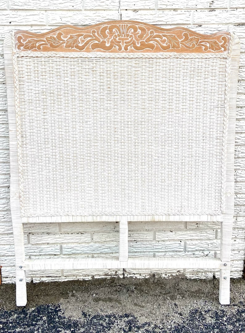 Pier 1 Wicker Rattan Twin Size Headboard Etsy