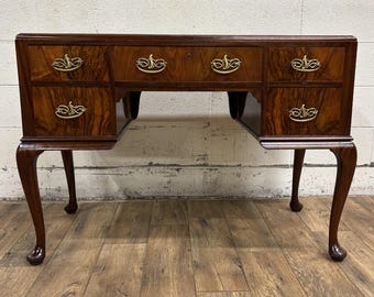 Vintage Queen Anne Style Writing Desk: Petite Work Table
