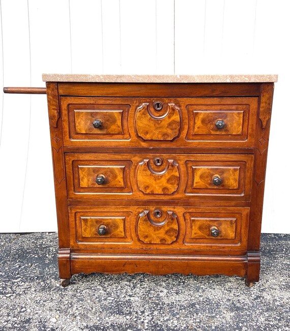 Antique 19th Century Victorian Marble Top Dresser or Commode Etsy UK