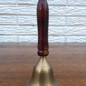 Vintage Brass Bell with Wood Handle