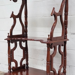 Antique Traditional English Regency Style Fretwork Cherry Etagere