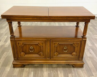 送料込み　vintage thomasville ナイトテーブル Vintage Thomasville Oak End Table Lamp Stand Side Table Deep