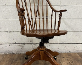 Vintage Ethan Allen Circa 1776 Collection Windsor Hoop Back Sack Back Desk Chair
