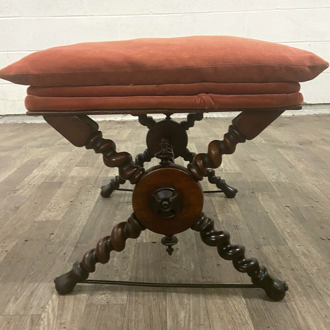 Antique 1800s X-base X-frame English Regency Bobbin Stool or Ottoman - Etsy