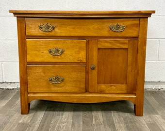 Antique Victorian Style Oak Dresser Sideboard Washstand