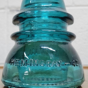 Vintage Hemingray 42 Aqua Glass Insulator
