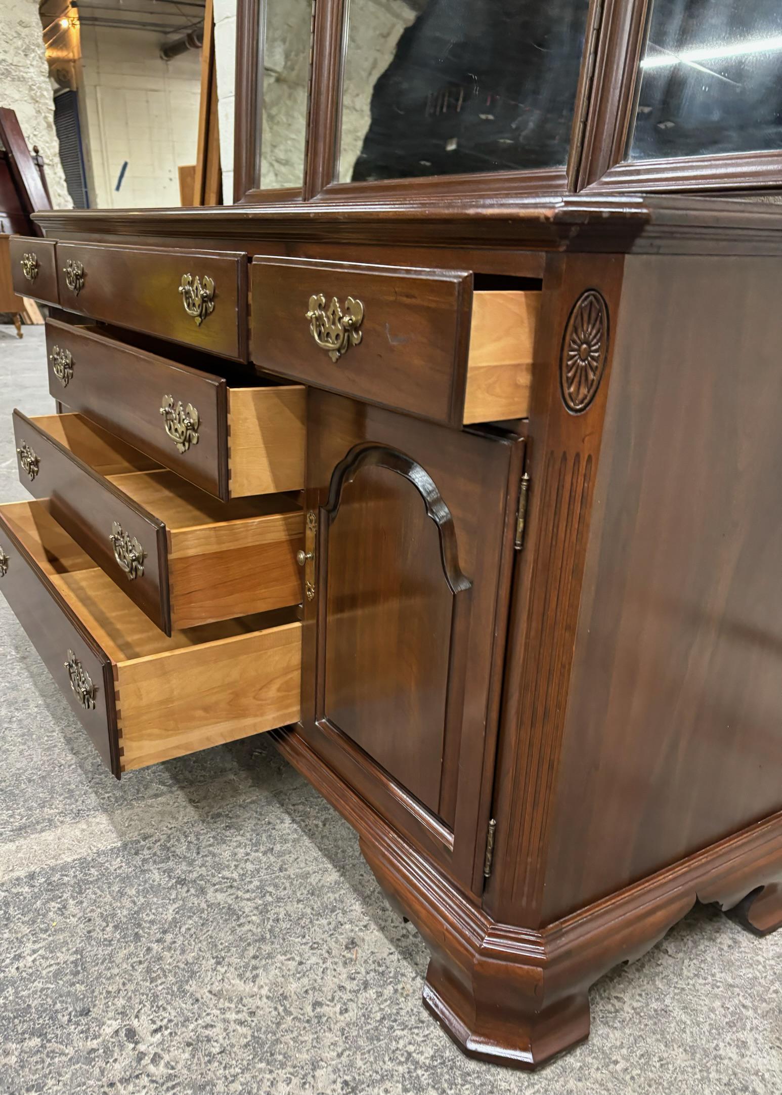 Vintage Ethan Allen Georgian Court Collection Solid Cherry Triple