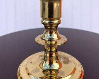 Vintage Polished Brass Candlestick Holder