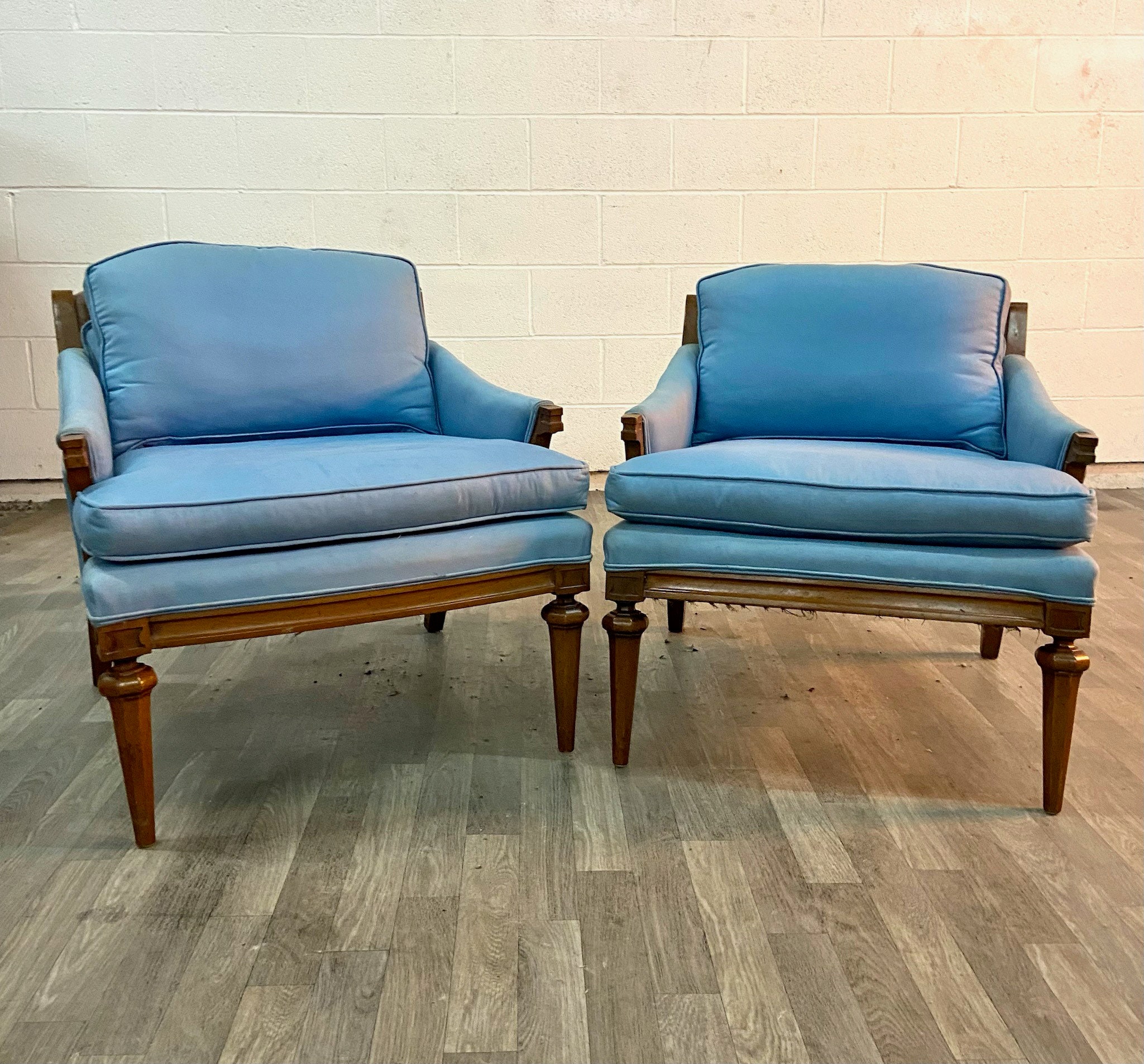Blue bergere chair sales