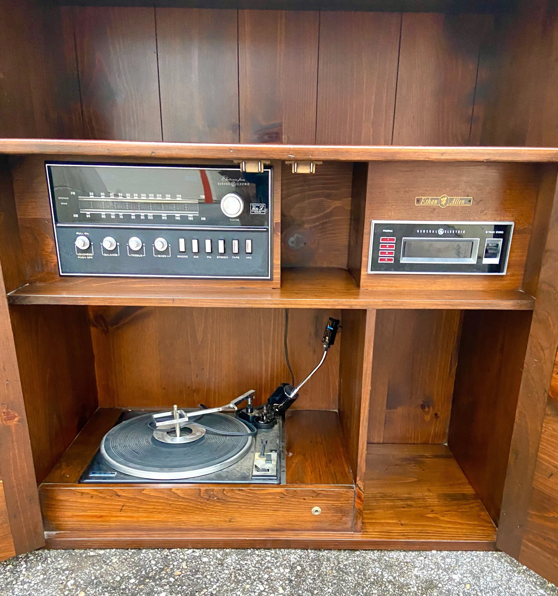 Rare Vintage Ethan Allen Antiqued Pine Upper Stereo Cabinet Etsy UK