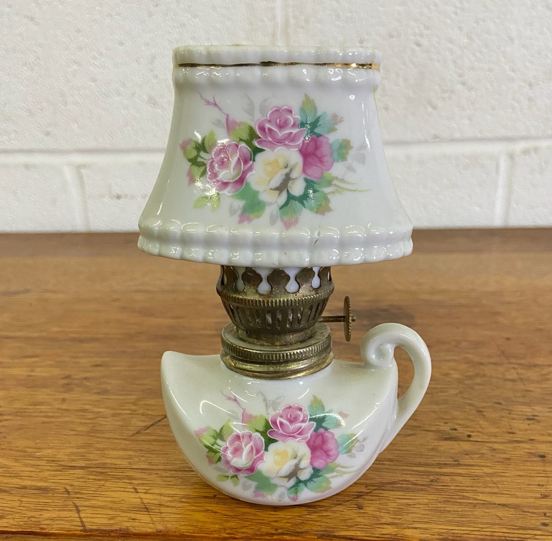 Vintage Miniature Japanese Oil Lamp Etsy