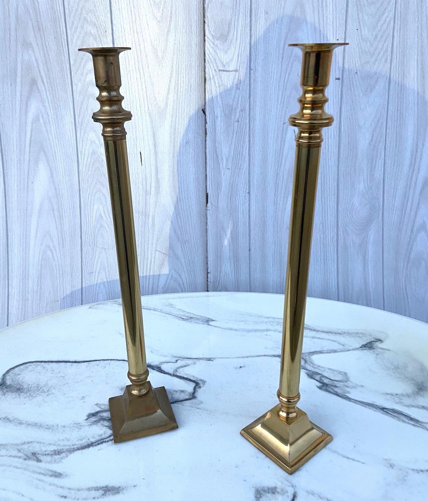 Vintage Brass 16 Candlestick Holders Pair Etsy