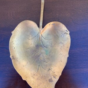 Hand Crafted Vintage Brass Leaf Tray by Decorative Crafting, Inc.