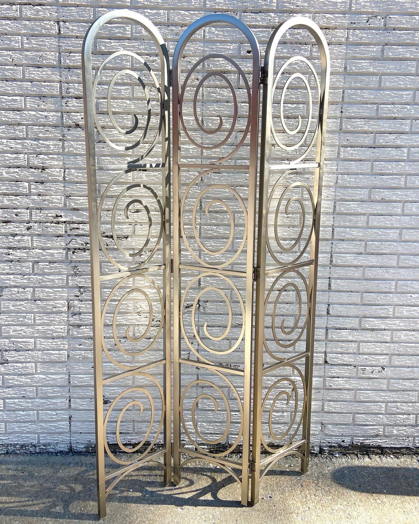 Vintage Ethan Allen Radius Collection Brushed Nickel Room Divider