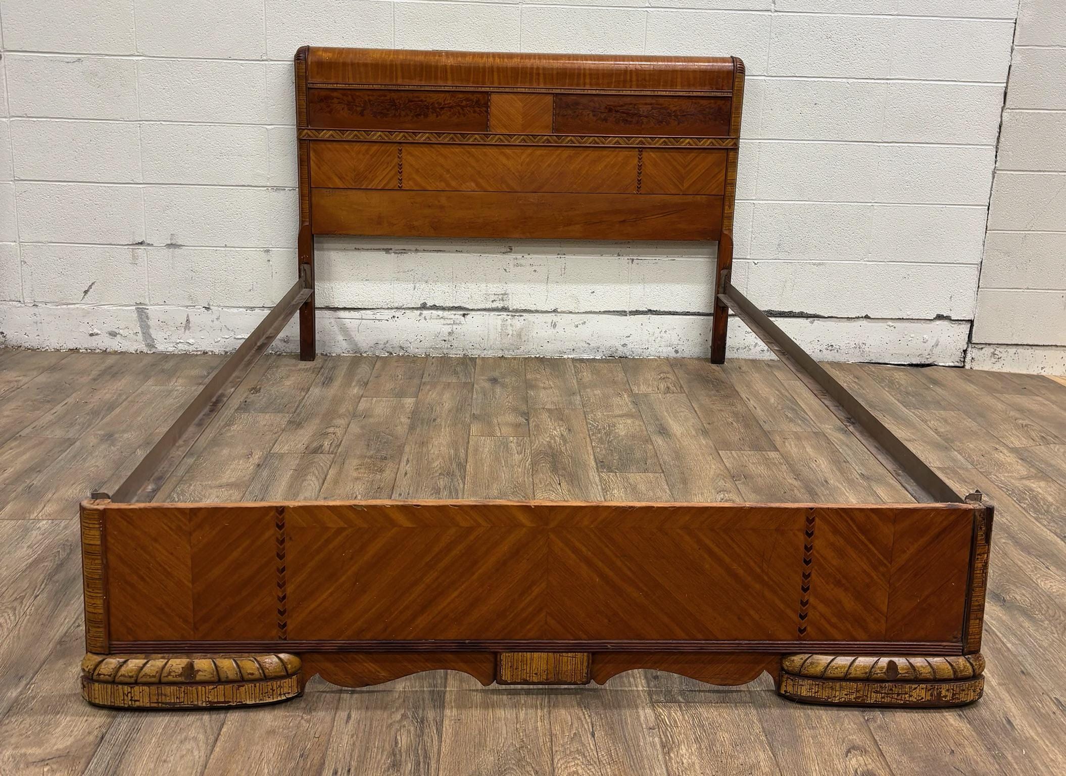 Vintage Full Size Art Deco Style Waterfall Bed