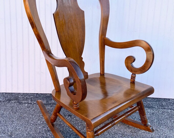Vintage Tell City Solid Hard Rock Maple Colonial Style Balloon Back ...