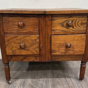 Antique Arts & Crafts Four Drawer Quarter Sawn White Oak Chest