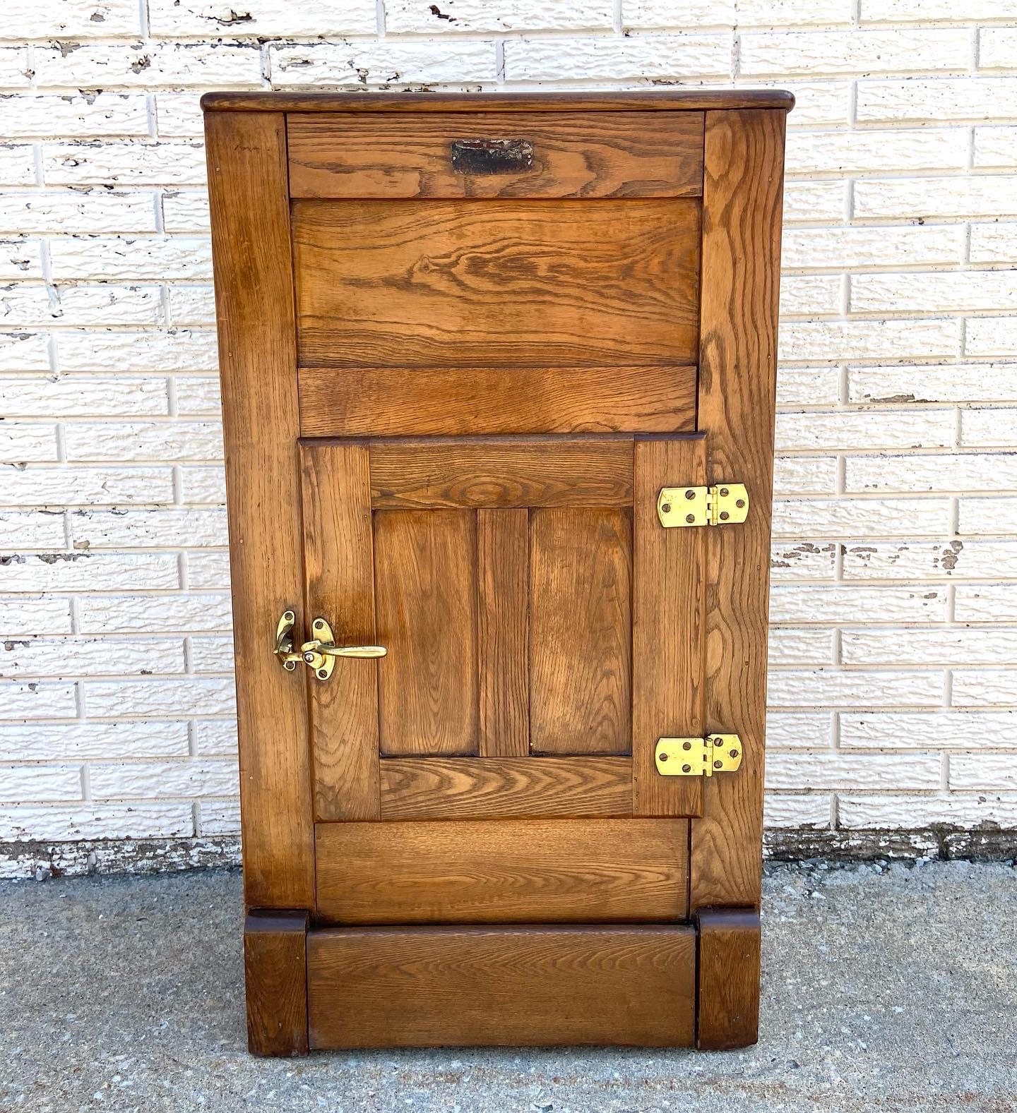 Lot Antique Oak Ice Box