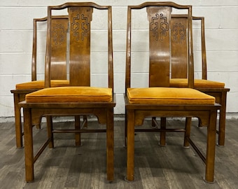 Vintage Asian Century Chin Hua Chinoiserie Raymond Sobota Dining Chairs