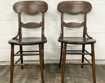 Vintage Arts and Crafts Style Bentwood Parlor or Dining Chairs - Pair