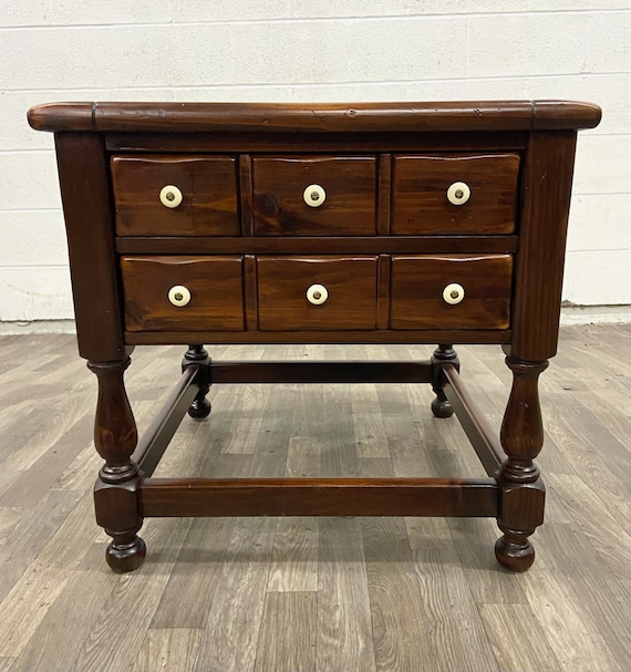 Vintage Ethan Allen Antiqued Pine Commode Table #12-8037 - Etsy