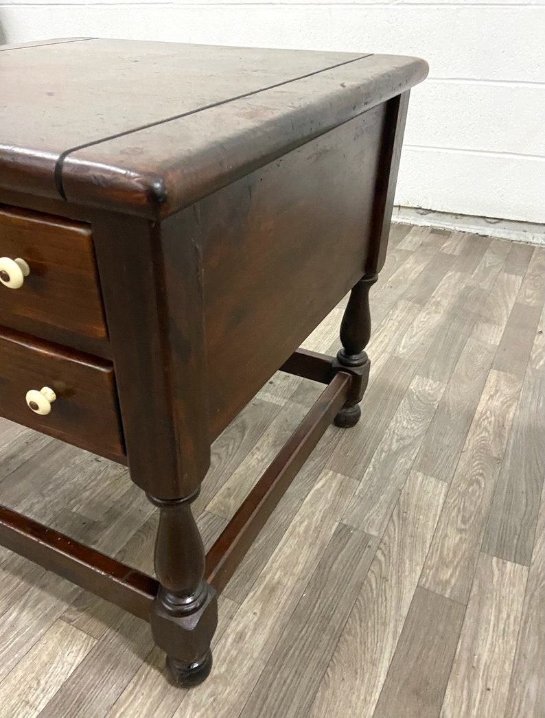 Vintage Ethan Allen Antiqued Pine Commode Table #12-8037 - Etsy