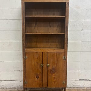 Vintage Primitive Style Pine Step Back Cupboard