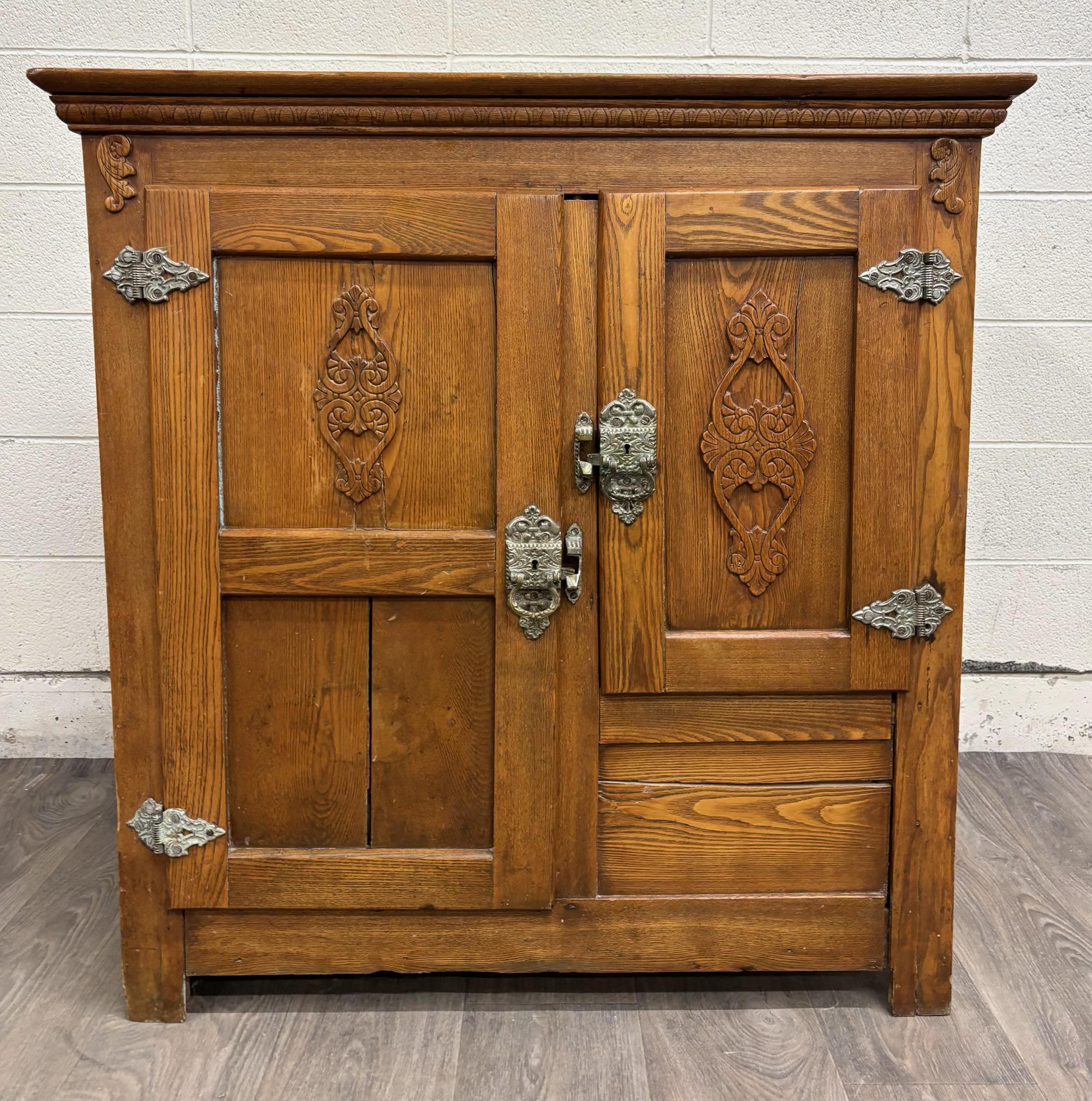 Antique Ice Box Oak - Etsy