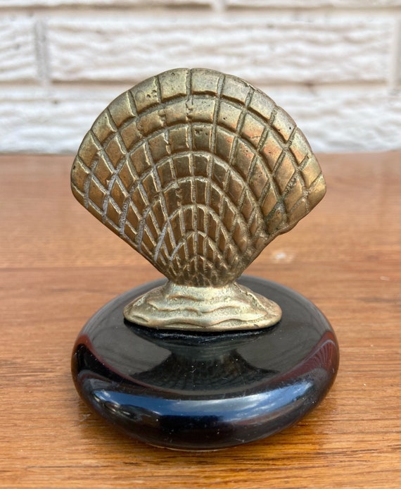 Vintage Brass Seashell Paperweight