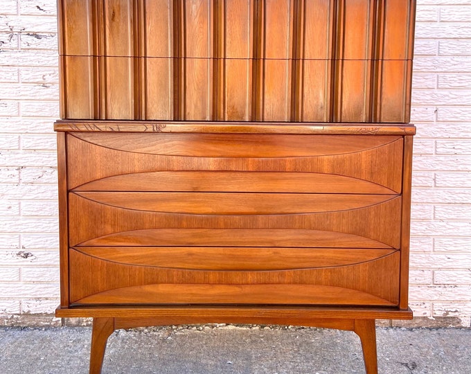 Vintage MCM Highboy Dresser Gentleman's Chest by United Etsy