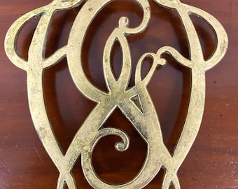 Vintage Brass George Washington Cypher 10-3 Trivet by Virginia Metalcrafters