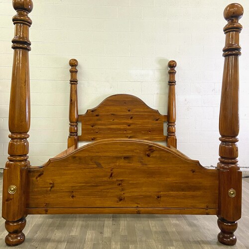 antique pine queen bed